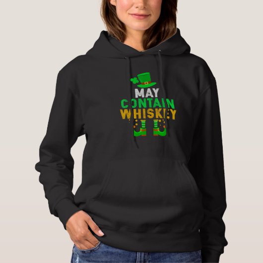 Pull À Capuche Peut Contenir Whiskey Jour de la Saint Patrick Irl (Devant)