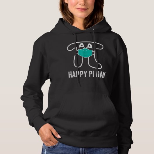 Pull À Capuche Pi Day 2022 Pi Math Tee Visage Masque Drôle (Devant)