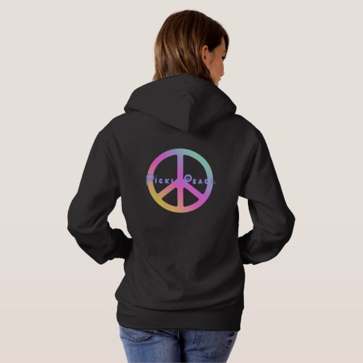 Pull À Capuche pickle peace pink (Dos entier)