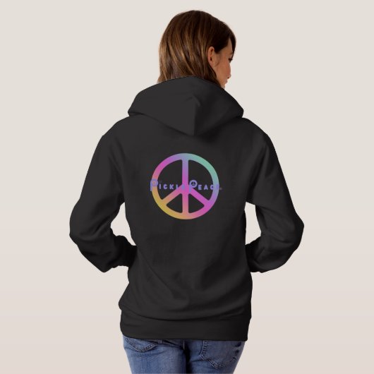 Pull À Capuche pickle peace pink (Dos entier)