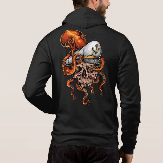 Pull À Capuche Pieuvre Attaque Crâne de Capitaine Nautilus  (Dos)