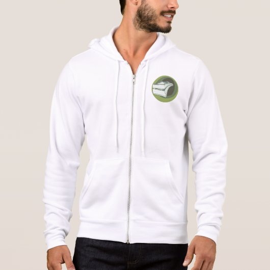 Pull À Capuche Pile d'argent en espèces dos verts (Devant)