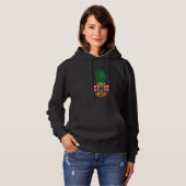 Pull À Capuche Pineapple Vintage Retro England Flag (Devant entier)