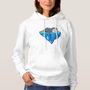 Pull À Capuche Pingouin sur glace floc