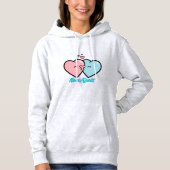 Pull À Capuche Pink & Blue Hearts Kiss (Devant)