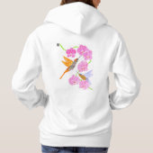 Pull À Capuche Pink floral Hummingbirds  (Dos)