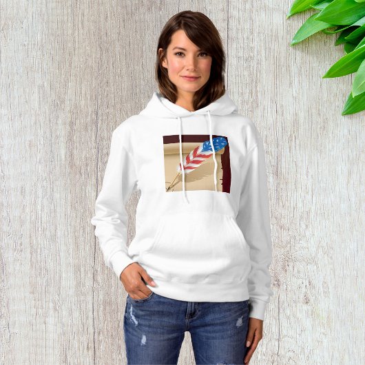 Pull À Capuche Plume d'écriture patriotique sur papier antique
