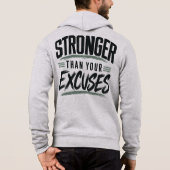 Pull À Capuche Plus Fort que Vos Excuses Motivation Fitness (Dos)