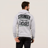 Pull À Capuche Plus Fort que Vos Excuses Motivation Fitness (Dos entier)