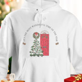 Pull À Capuche Pneus Aquarelle rouge Mignons Noël Arbre de Noël