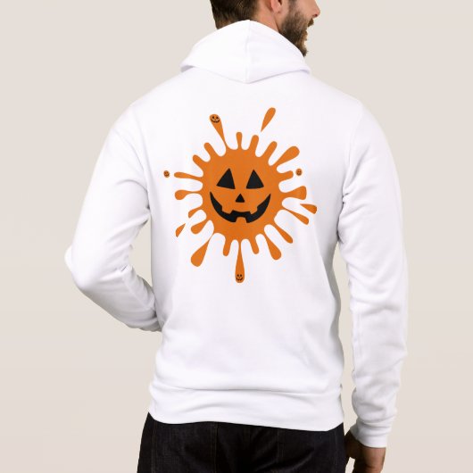 Pull À Capuche Pointe orange avec visage citrouille (Dos)
