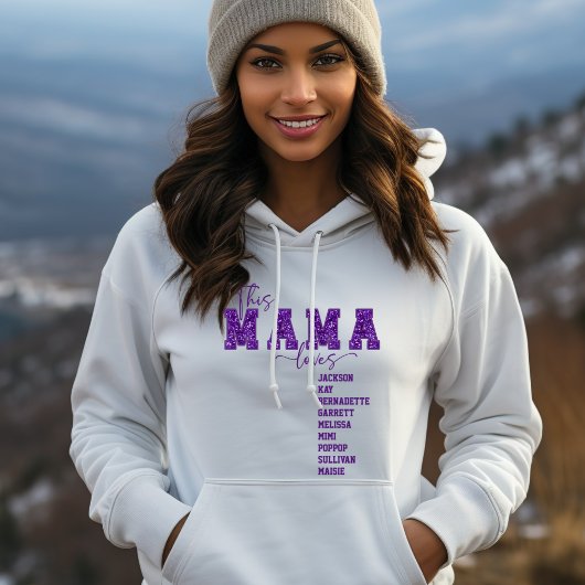 Pull À Capuche Police Faux Séquin Varsity Police Cette Mama aime