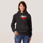 Pull À Capuche Pologne Drapeau Sur La Forme Du Coeur Pologne (Devant entier)