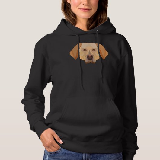 Pull À Capuche Polygone jaune Labrador Retreiver (Devant)