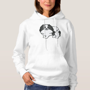 Pull À Capuche Pomeranian de couleur particolore noir Chien de de