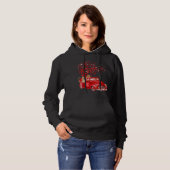 Pull À Capuche Pomeranian équitation Camion Rouge Saint-Valentin (Devant entier)