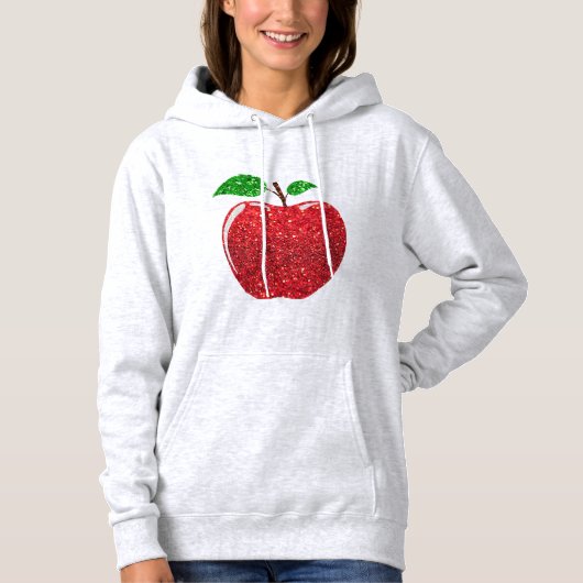 Pull À Capuche Pomme Faux Parties scintillant rouge (Devant)