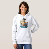 Pull À Capuche Poodle Pirate � Drôle de chien de mer (Devant entier)