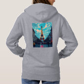 Pull À Capuche Pop Art Paris - Vibrant Retro Cityscape (Dos)