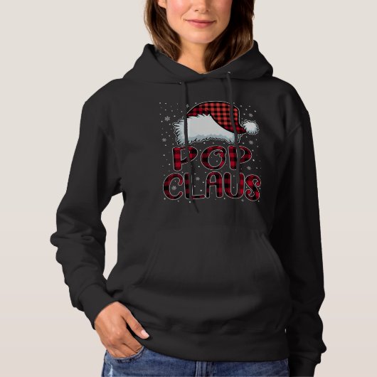 Pull À Capuche Pop Claus Joyeux Buffalo Noël Plaid Red Père Noël (Devant)