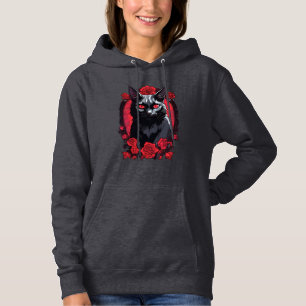 Pull À Capuche Portrait animal gothique Chat noir