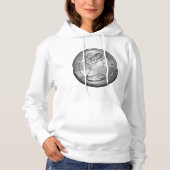 Pull À Capuche Portrait de la Reine sur une pièce d'argent (Devant)