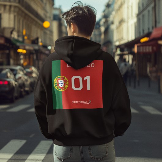 Pull À Capuche Portugal Soccer Fan Jersey - Custom Name & Number 