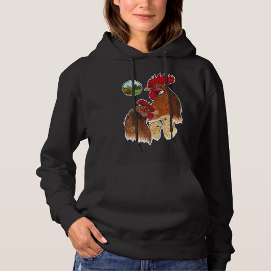 Pull À Capuche Poulet de famille (Devant)