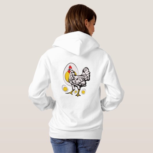 Pull À Capuche Poulets rétro (Dos entier)