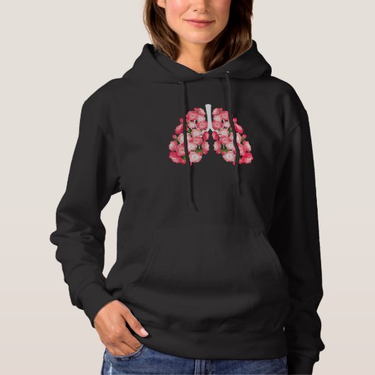 Pull À Capuche Poumons Anatomiques Fleurs Science Médicale Anatom (Devant)