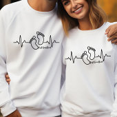 Pull À Capuche Premier Faire-part de grossesse Heartbeat