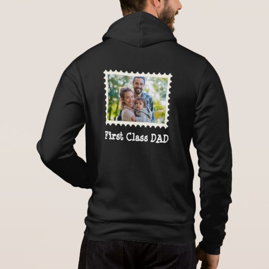 Pull À Capuche PREMIÈRE CLASSE DAD Best Papa photo horizontale pe (Dos)