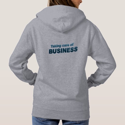 Pull À Capuche Prendre soin du sweatshirt gris de femmes (Dos)