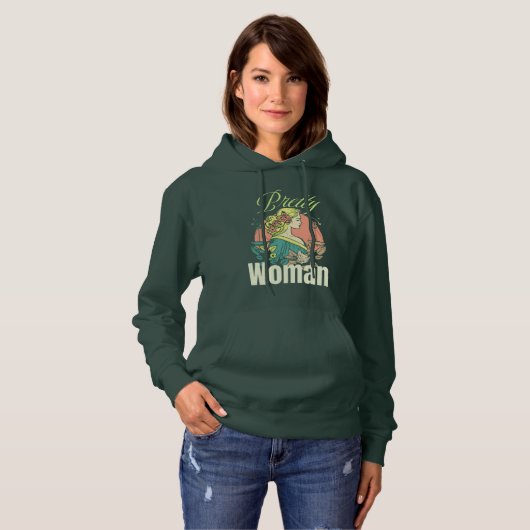 Pull À Capuche Pretty Woman – Illustration de Beauté Captivante (Devant entier)