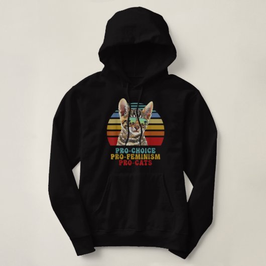 Pull À Capuche Pro Choice Pro Feminism Pro Cats Femmes Droits Fem (Design devant)