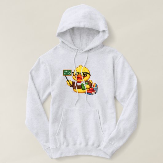 Pull À Capuche Professeur Canard en Caoutchouc (Design devant)