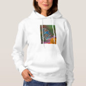 Pull À Capuche Profil de papillon sur une fleur (Devant)