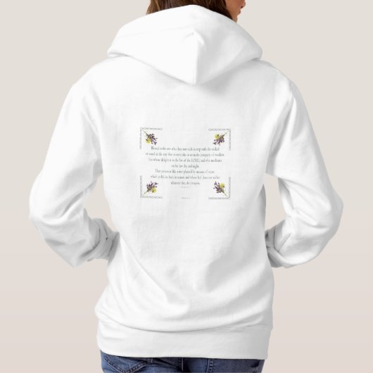 Pull À Capuche PSAUM 1:1-3 Botanic design, (Dos)