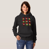 Pull À Capuche Pudding moche de Noël chapeaux de Père Noël (Devant entier)
