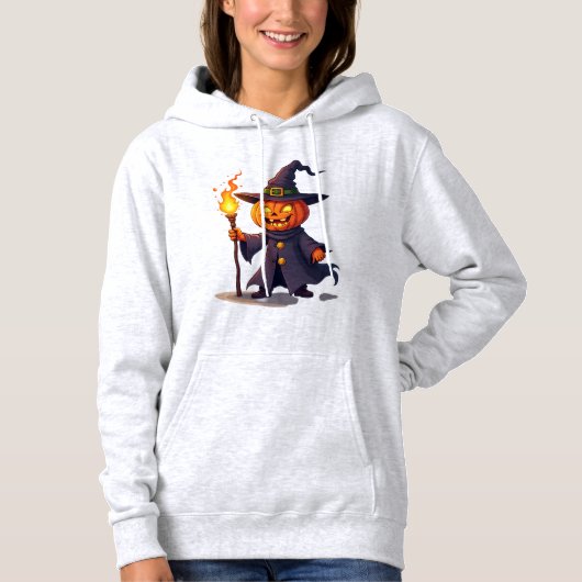 Pull À Capuche Pumpkin Wizard � Magical Halloween Sorcerer Tee (Devant)