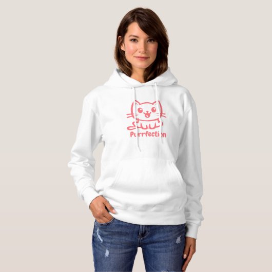 Pull À Capuche Purfection, Très Mignonne Chat Anime (Devant entier)