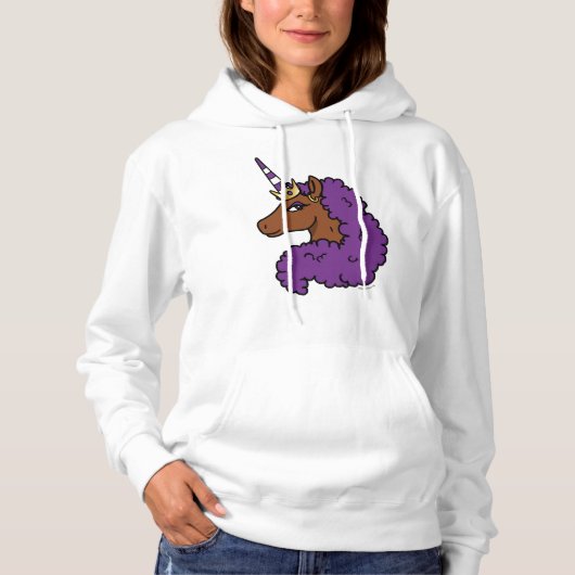 Pull À Capuche Purple Afro Unicorn (Devant)