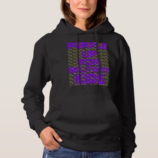 Pull À Capuche Purple Pour Les Enfants Militaires (Devant)