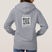 Pull À Capuche QR Code Business Logo Professionnel Gris Moderne (Dos)