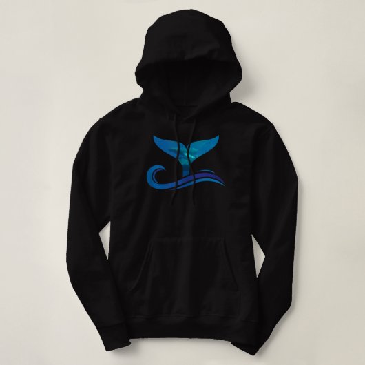 Pull À Capuche Queue de baleines dans les vagues Orca Débardeur O (Design devant)