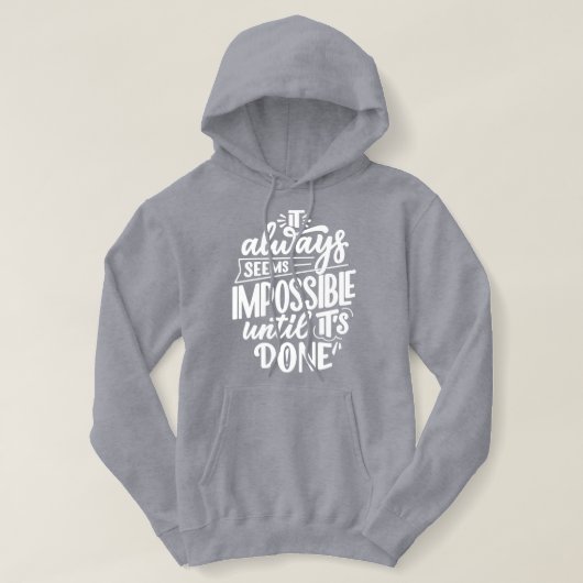 Pull À Capuche Quotidien Motivation phrase l mignon texte gris bl (Design devant)