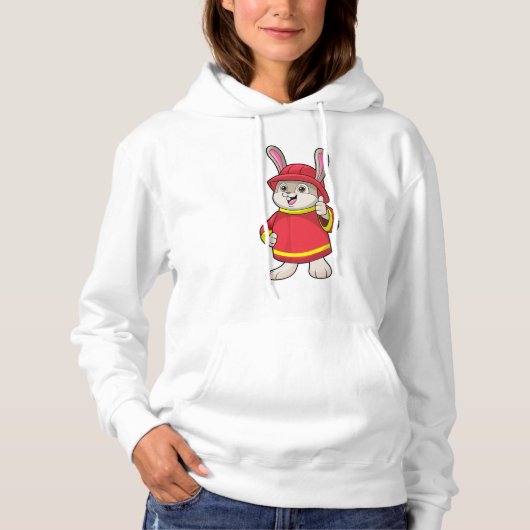 Pull À Capuche Rabbit comme pompier avec casque (Devant)