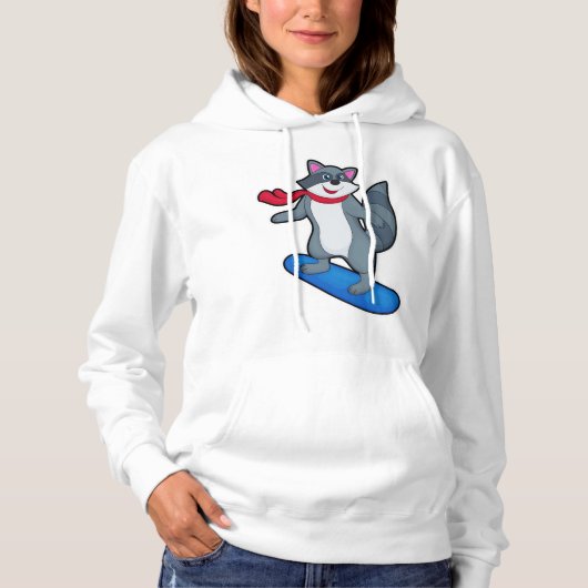 Pull À Capuche Racon en Snowboard avec Snowboard & Scarf (Devant)