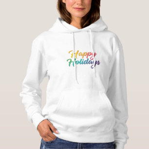 Pull À Capuche Rainbow Happy Holidays Texte