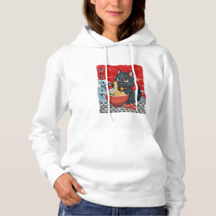 Pull À Capuche Ramen folie du chat noir Meow-tiful !